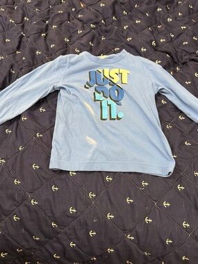 Nike Light Blue Kids Long Sleeve "Just Do It." Graphic Tee